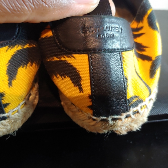 $475 YSL YVES SAINT LAURENT PALM TREE ESPADRILLE FLAT SHOES Sz 41 Us 8 - Picture 5 of 8